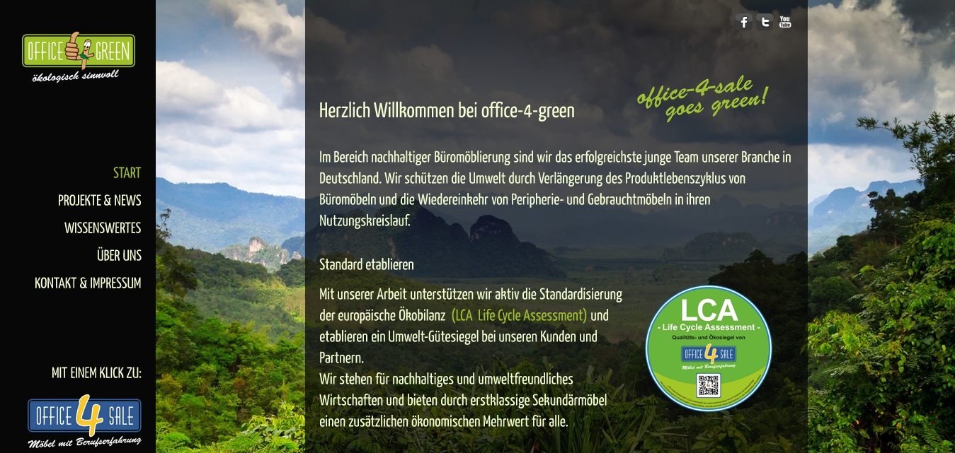 Die Projektseite office-4-green.de startet den Betrieb!