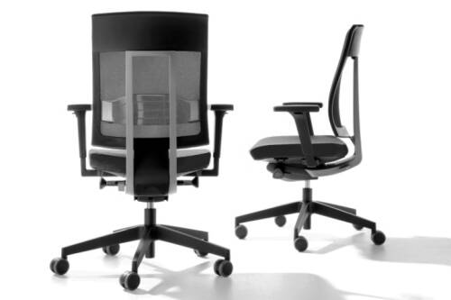 Bürodrehstuhl "Xenon Net 101SFL" in schwarz / Rückenbügel grau