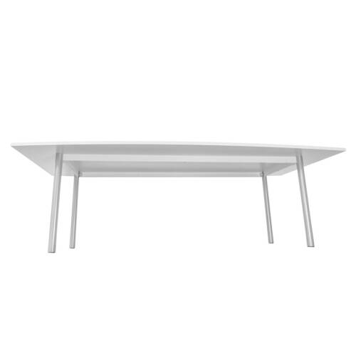 Konferenztisch / weiß / 240 x 120 cm / silberfarbenem Gestell