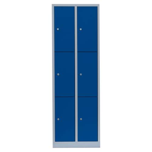 Fächerschrank, 2 Abteile, 6 Fächer - Abteilbreite 30 cm in enzianblau