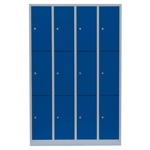 Fächerschrank, 4 Abteile, 12 Fächer - Abteilbreite 29,25 cm in enzianblau
