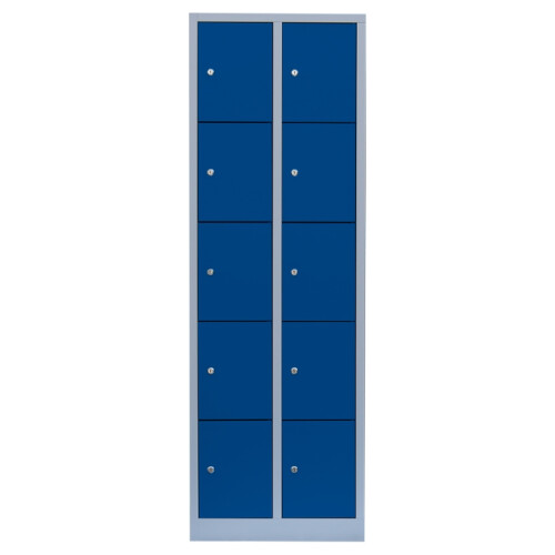 Fächerschrank, 2 Abteile, 10 Fächer - Abteilbreite 40 cm in enzianblau