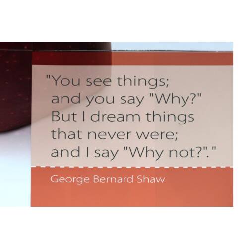12-tlg. Bild mit roten Äpfeln - Spruch von George Bernard Shaw