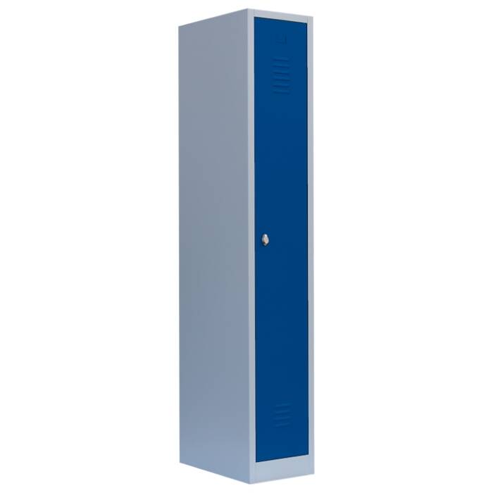 Stahl-Kleiderschrank/Spind, 1 Abteil - Abteilbreite 40 cm in enzianblau
