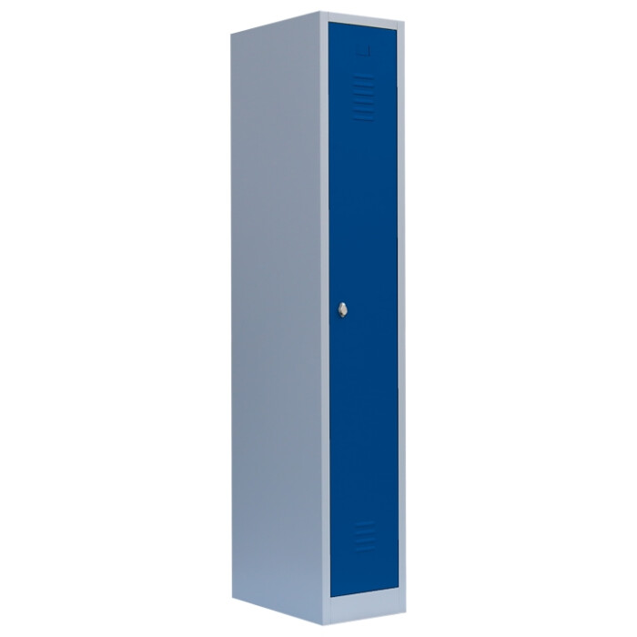 Stahl-Kleiderschrank/Spind, 1 Abteil - Abteilbreite 41,5 cm in enzianblau
