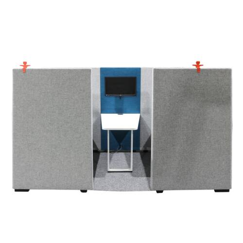 Raum-in-Raum-System / Besprechungsinsel mit Akustik-Trennwänden und verschiedenem Zubehör