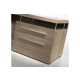 Winkel-Schreibtisch "Direct" mit integriertem Standcontainer in Robson Eiche - mit Anbau/Milchglasplatte rechts
