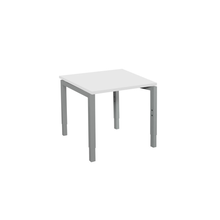 Schreibtisch Style 80  x 90 cm - weiß - Gestellfarbe aluminium