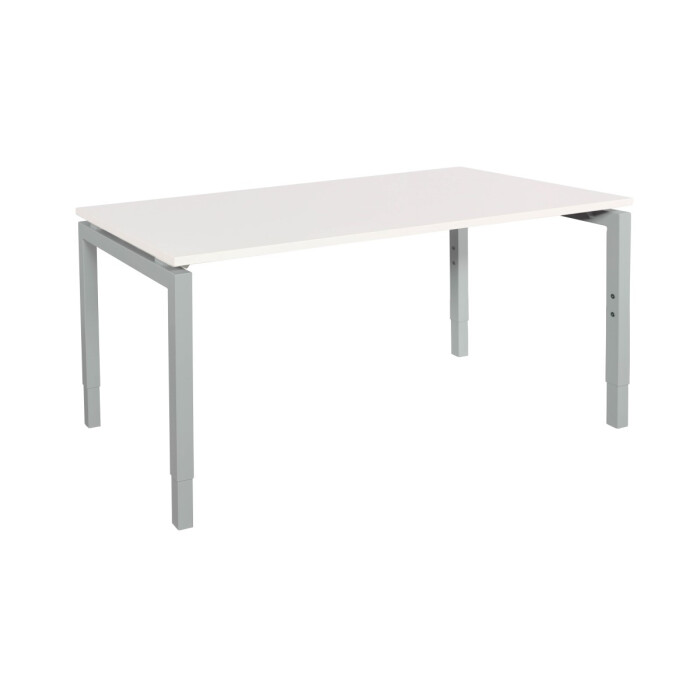 Schreibtisch Style 80  x 100 cm - weiß - Gestellfarbe aluminium