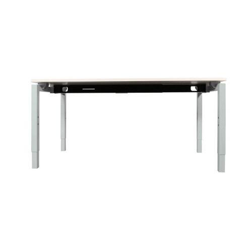 Schreibtisch "Style" 100  x 90 cm - weiß - Gestellfarbe aluminium - mit Kabelkanal