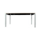 Schreibtisch "Style" 100  x 90 cm - weiß - Gestellfarbe aluminium - mit Kabelkanal