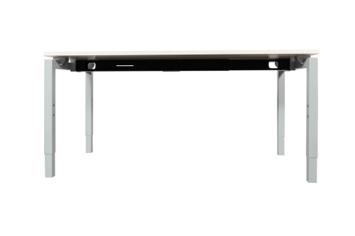 Schreibtisch "Style" 120  x 80 cm - weiß - Gestellfarbe aluminium - mit Kabelkanal