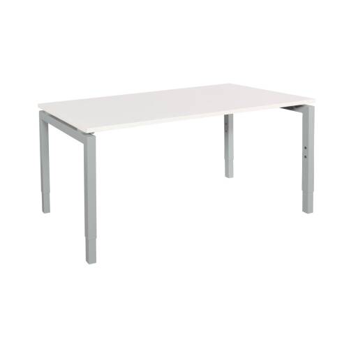 Schreibtisch "Style" 200  x 80 cm - weiß - Gestellfarbe aluminium - mit Kabelkanal
