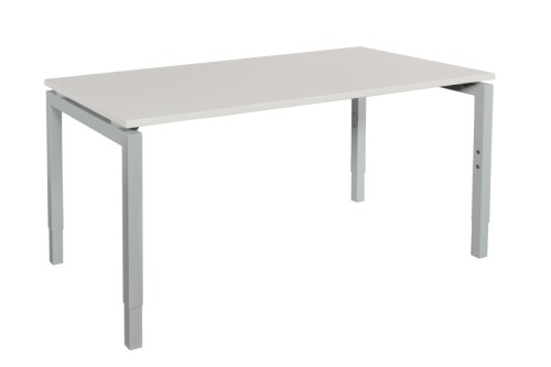 Schreibtisch "Style" 200  x 100 cm - lichtgrau - Gestellfarbe aluminium - mit Kabelkanal