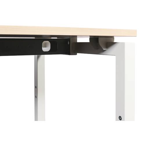 Schreibtisch "Style" 200  x 100 cm - ahorn - Gestellfarbe weiß - mit Kabelkanal