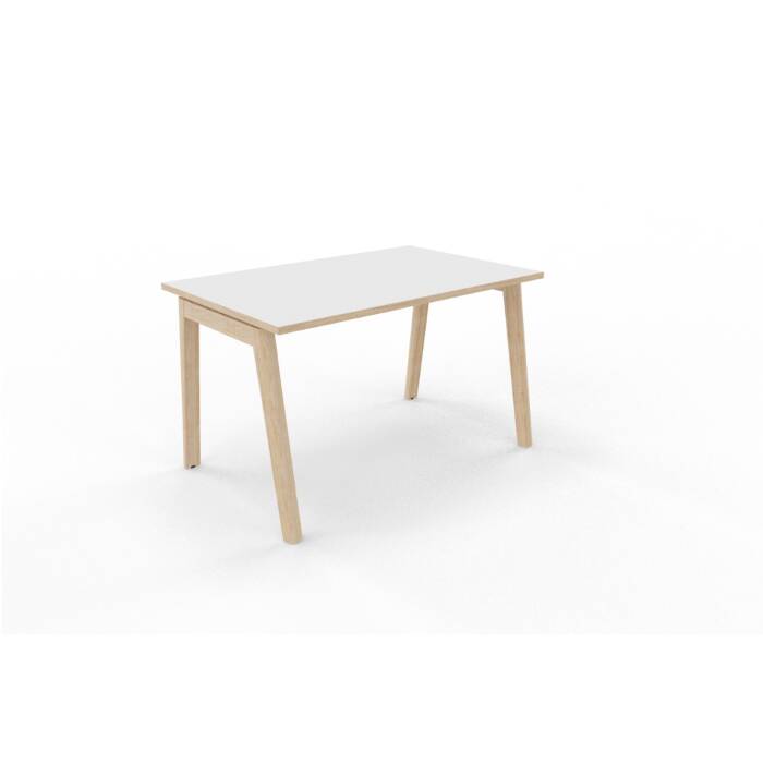 NOWD Schreibtisch - 120 x 80 cm in weiß mit Eiche Umleimer