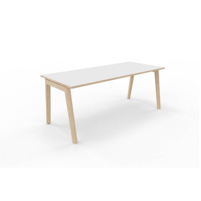 NOWD Schreibtisch - 180 x 80 cm in weiß mit Eiche Umleimer