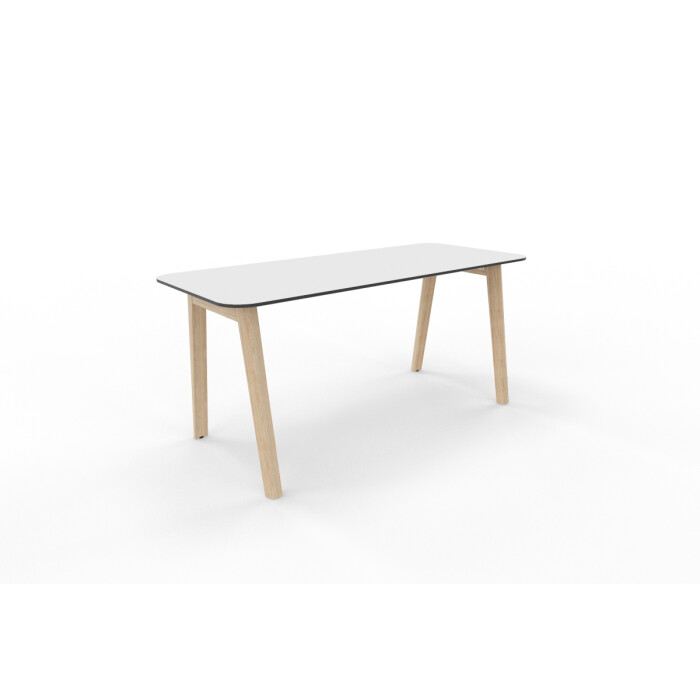NOWD-HPL Schreibtisch - 160 x 70 cm in weiß mit schwarzem Umleimer