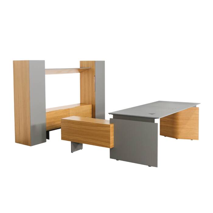 NMO Fenix Chefbüro mit elektrischem Steh-Sitz-Schreibtisch - konfigurierbar