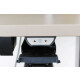 Steh-Sitz-Schreibtisch 180 x 80 cm mit Trennwand, CPU-Halter und Materialfach