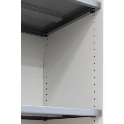 Aufsatz-Sideboard / Haworth / weiß / Querrollladen silber / 120 cm
