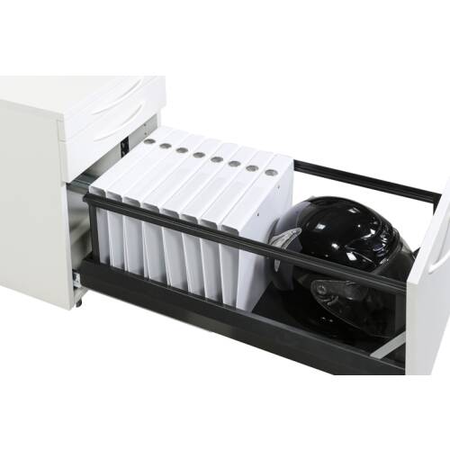 Rollcontainer mit Privatfach in weiß inkl. Sitzkissen in verschiedenen Ausführungen