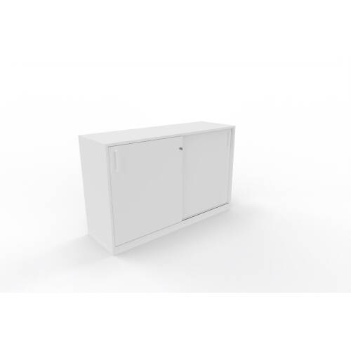 Sideboard mit Schiebetüren in weiß, 2 Ordnerhöhen  - 120 cm