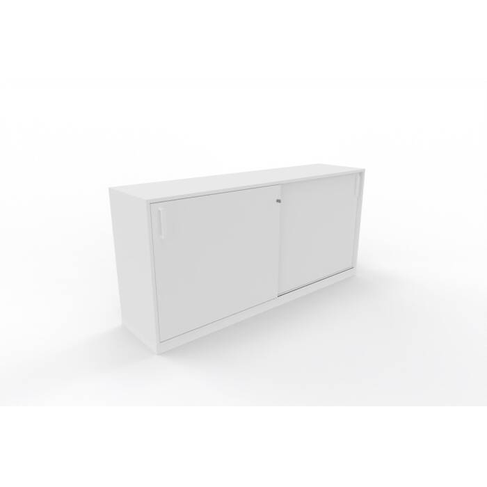 Sideboard mit Schiebetüren in weiß, 2 Ordnerhöhen  - 160 cm