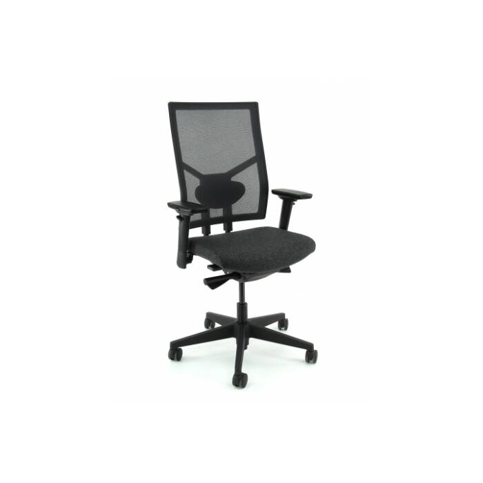 Bürodrehstuhl NET-SIT XL Edition mit Netzrücken - Fußkreuz Kunststoff, schwarz