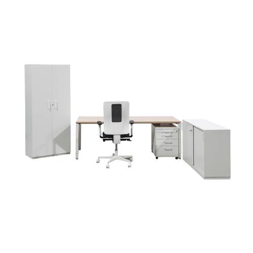 "Tibas" Schreibtisch mit Schiebeplatte in akazie, 200 x 80 cm