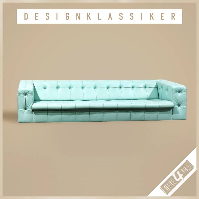 Loungesofa RH-306 in Leder mintgrün, 270 cm - Design: Robert Haussmann