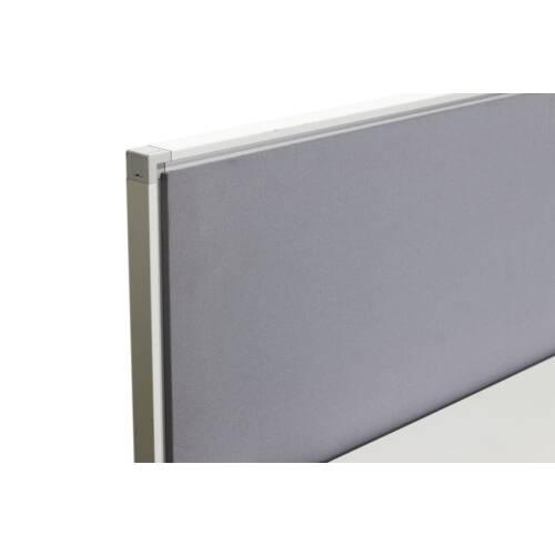 "Ottima Portico" Schreibtisch mit Schiebeplatte in weiß, 160 x 80 cm und Trennwand in grau