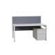 "Ottima Portico" Schreibtisch mit Schiebeplatte in weiß, 160 x 80 cm und Trennwand in grau
