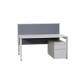 "Ottima Portico" Schreibtisch mit Schiebeplatte/Kabelauslässe in weiß, 160 x 80 cm und Trennwand in grau