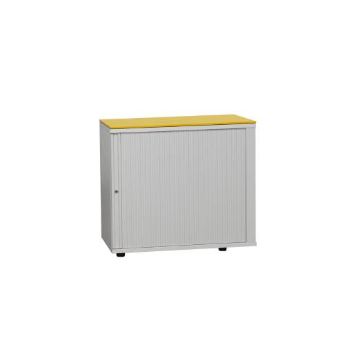 "Ordemo" Sideboard in weiß, Abdeckplatte zitrone/gelb, 90 cm