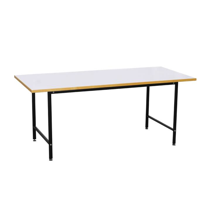Schreibtisch "NBTG M" in weiß/buche von LINEA - Platte 208 x 80 cm