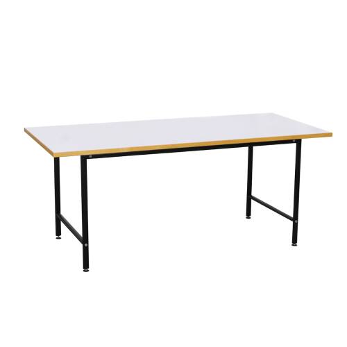 Schreibtisch "NBTG M" in weiß/buche von LINEA - Platte 208 x 80 cm