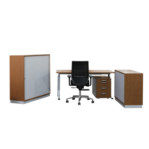 "Conform DeskLine2" Schreibtisch in nussbaum, 160 x 80 cm