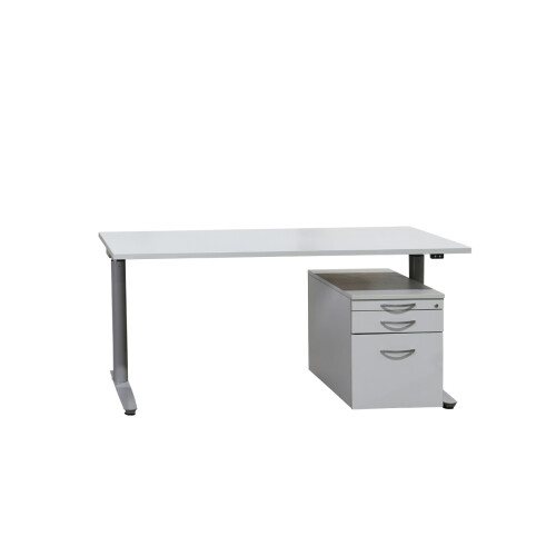 "Works GE" Steh-Sitz-Schreibtisch 160 x 80 cm in weiß
