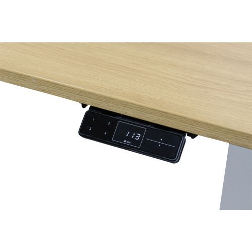 Steh-Sitz-Schreibtisch "Oberon" / Kinnarps / Memory Display / 200 x 80 cm / eiche
