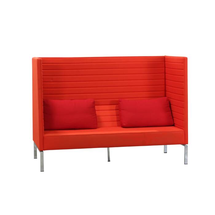 Sofa / 2-Sitzer/ Giulio Marelli STRIPES BOX / orange / Kissen rot