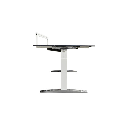 Schreibtisch / König & Neurath "Table.T" / 160 x 90 cm / weiß mit Umleimer schwarz / geteilte Tischplatte