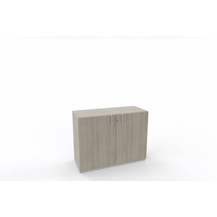 Aktenschrank in Holz grau, 2 Ordnerhöhen - 100 cm