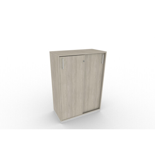 Sideboard mit Schiebetüren in Holz grau, 3 Ordnerhöhen - 80 cm