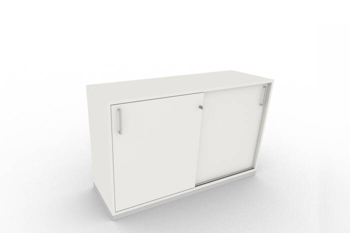Sideboard mit Schiebetüren in grau, 2 Ordnerhöhen - 120 cm