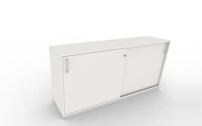 Sideboard mit Schiebetüren in grau, 2 Ordnerhöhen - 160 cm
