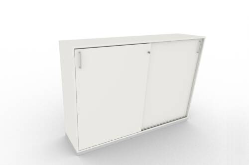 Sideboard mit Schiebetüren in grau, 3 Ordnerhöhen - 160 cm