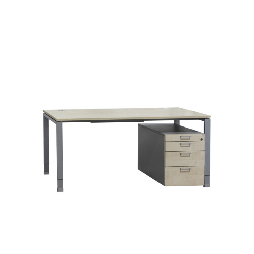 Schreibtisch / Leuwico / 160 x 80 cm / ahorn / 2 Kabeldurchlässe