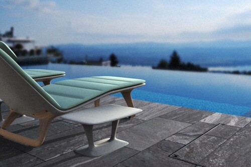 Beton-Beistelltisch "Lounger Table" in mittelgrau für den Outdoor- und Indoorbereich
