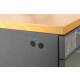 Rollcontainer / VS Büromöbel / Schubladen / anthrazit / überstehende Abdeckplatte buche / Tischhöhe